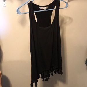 Black Tanktop with tassels on bottom